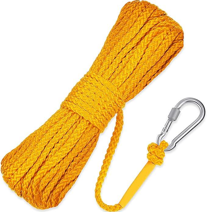 Shappy Floating Rope Life Ring Rope Lifesaving Dock Lines Boat Braided Polypropylene Outdoor Throwing Lines for Life Preserver Ring Anchor Heaving Line with Spring Hook
