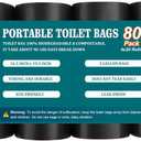 80PCS 3 Gallon Biodegradable Waste Bags, Bathroom Trash Can Bin Liners, Small Portable Toilet Bags, Camping Trash Bag for Home Office Kitchen, Pack of 4 