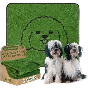 Qeils Reusable Puppy Pads, Washable Pee Pads for Dogs 2 Pack Durable Absorbent Leakproof Dog Training Pads for Home or Travel, Non-Slip Wee Wee Pads Potty Pads 36"x41"