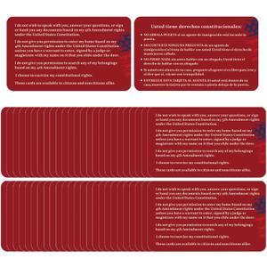 50 PCS Know Your Rights Immigration Red Card - English Spanish Constitutional Rights Reminder for Immigration Encounters -Constitutional Rights Reminder for Immigration Encounters-(3.372.1)