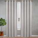 SUN+BLK Nantes Luxury Insulated Total Blackout Grommet Single Curtain Panel, Noise Reducing, Light Blocking, Silver, 52x95