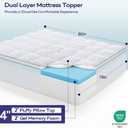 OLANLY Dual-Layer 4 Inch King Size Memory Foam Mattress Topper for Back Pain, 2 Inch Cooling Pillow Top Mattress Pad Cover and 2 Inch Gel Memory Foam Topper, Deep Elastic Pocket, White
