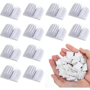 50Pcs Blank Mini Books for Crafts, 1:12 Scale Tiny White Miniature Dollhouse Bookshelf Mini Library Accessories, Small Flip Notebook Models with Real Pages for DIY Drawing Painting