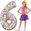 Skywin Large Numbers for Party Decor - 65 Inch Giant Number Eight Balloon Frame, Birthday Numbers (Silver) (Six)