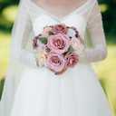 FACINOC Roses Artificial Flowers Pink Bouquets Box Set for DIY Bridal Wedding Shower Decorations Fake Floral Arrangements for Party Table Centerpieces Home Decor Indoor Outdoor Dusty Blush 19pcs