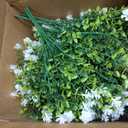 Artificial Flowers Outdoor,UV Resistant Fake Flowers 20 Bundles Faux Outdoor Plants Plastic Flowers Greenery Bushes for Indoor Outside Home Porch Decoration (White)