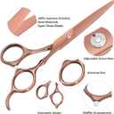 Professional Hair Cutting Scissors Sets Stainless Steel Barber Hairdressing Scissors Multifunctional Salon Thinning Scissors Straight Shears Tools Gifts for Mom Dad and Friends (Brown)