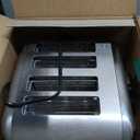 Cuisinart 4 Slice Compact Stainless Steel Toaster with Extra-Wide Slots for Bread, French Toast, Bagels & Pastries, Defrost & Reheat Functions, CPT-180P1, Brushed Stainless, Removable Crumb Tray