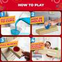 SWOOC Games - Giant Tower Party Game with Hidden Jello - Includes Disposable Cups, Lids & Carrying Case - Stacks up to 5ft - Topple Game for Adults - Giant Outdoor Games - Jumbo Block Fun
