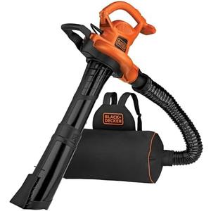 BLACK+DECKER Electric Leaf Blower, Leaf Vacuum and Mulcher 3 in 1, 250 mph Airflow, 400 cfm Delivery Power, Reusable Bag Included, Corded (BEBL7000) BLACK+DECKER Electric Leaf Blower, Leaf Vacuum and Mulcher 3 in 1, 250 mph Airflow, 400 cfm Delivery Power, Reusable Bag Included, Corded (BEBL7000)