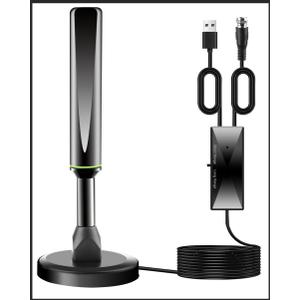 TV Antenna for Smart TV Indoor, 2025 HD Antenna with Strong Magnetic Base, 360&Long Range Reception TVs Antenna for Local Channels, Easy Setup Antennas for TVs Without Cable (Green)