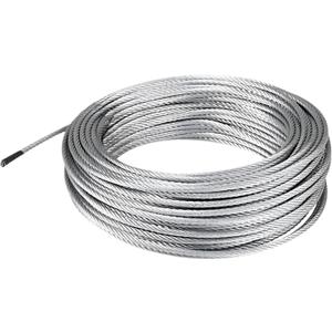 Galvanized Aircraft Cable Wire Rope 3/8" 7x19-50 ft Coil for DIY Cable Decking Railing System, Marine Grade