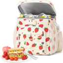 Lunch Bag with Combination Lock, Lunch Box for Men Women, Adjustable Shoulder Strap & Leakproof Soft Cooler for Commute, Travel & Gym