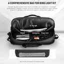 Neewer 12" Ring Light Carrying Bag for RH12B RH12C RH10B RH8B, 19.7"x16.5"/50x42cm Portable Protective Nylon Travel Case with Separate Section for Folded Light Stand Tripod Up to 19.7"/50cm, RU-011, 19.7"x16.5"x3.5"