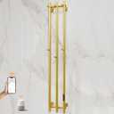 ENZE Smart Heated Towel Rack, Wall Mounted Electric Towel Warmer 220W for Bathroom, WiFi App Control, LED Touch Screen, Adjustable Temperature, 24H Timer, Vertical Model, IPX5, Plug-in/Hardwired, Gold