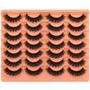 Short Lashes Natural Look False Eyelashes Thick Volume Faux Mink Lashes Pack Wispy Strip Fake Eyelashes Cat Eye Lashes that Look Like Extensions 14 Pairs