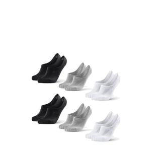 DANISH ENDURANCE 6 Pack No Show Socks, Non Slip, Invisible, Sneaker, Men & Women, Multicolor (Beige, Black, White), Medium