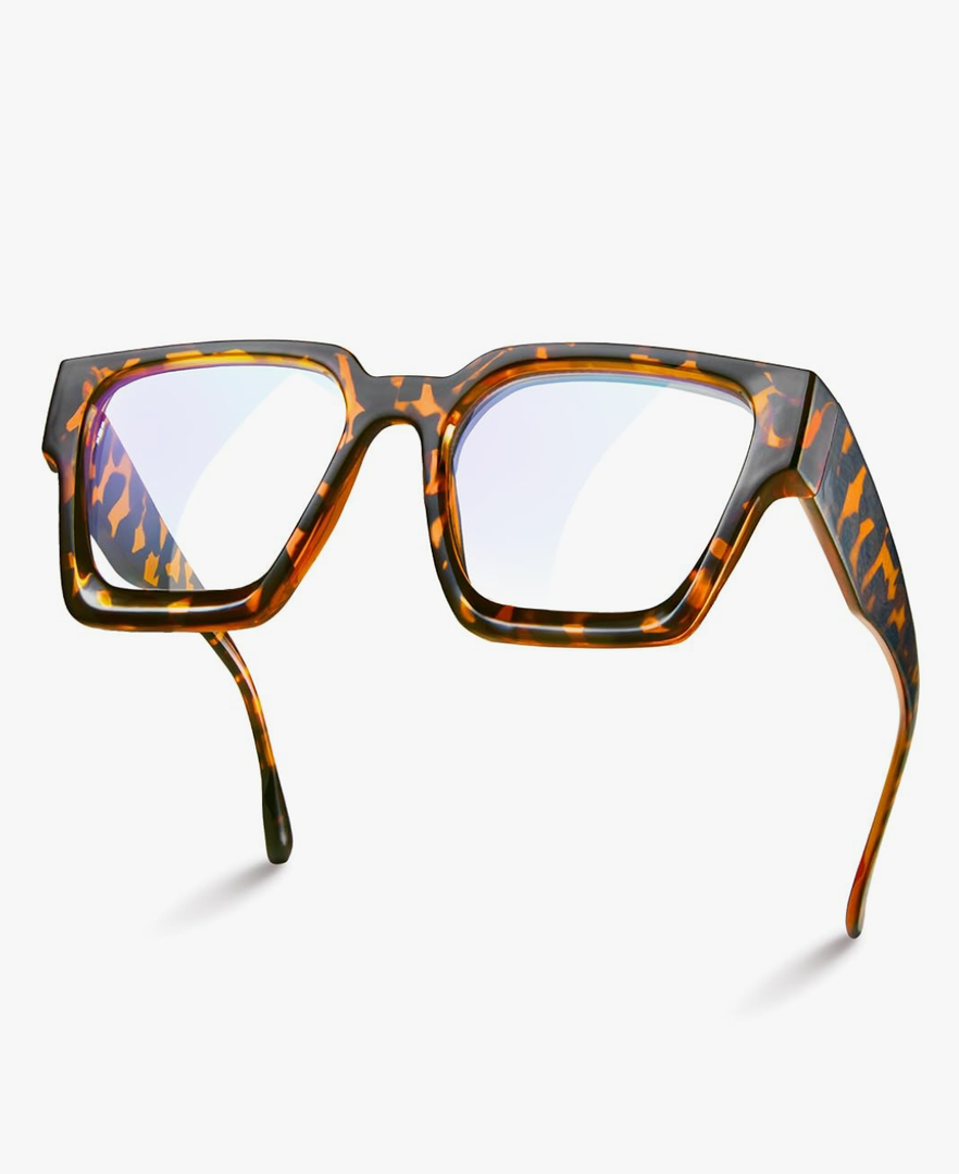 livho Oversized 99% Blue Light Glasses for Woman - Rectangle Fashion Glasses for Computer, Chic Preppy Frame - Anti Eyestrain