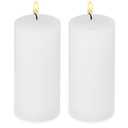 2 Pack 3x6 Inch White Unscented Pillar Candles - 70 Hour Long Burning Dripless Smokeless Candles for Home Decor Weddings Festivals Spa Meditation