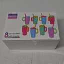 Mini Tumbler Shot Glass with Straw and Lids Handle, 3.5 oz Cute colorful Stainless Steel Insulated Sublimation Small Tumbler Cup for Drink Cocktail Bar Beach Party Gift (8 Packs) (2 purple+2 blue+2 green+2 rose red8-piece)