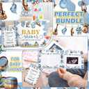 Fuyoooo 27 Pcs Baby Shower Guest Book Baby Shower Sign in Guest Book Reception with Sonogram Page Keepsake Includes Gold Pen Table Card and Adhesive Photo Corner for Birthday(Western Cowboy)
