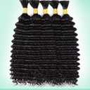 160g 5 Bundles Chocolate Brown Human Braiding Hair - Deep Water Wave,20 Inch, Color4, Curly, Boho Braids, No Weft, 5 Braids Per Pack, Wet and Wavy