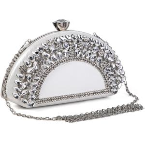 Womens Sparkly Rhinestone Glitter Clutch Purse Evening Handbag Shoulder Bag for Wedding Party Prom