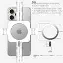 for MagSafe Sticker, 2 Pack Magnetic Ring, Universal Magnetic Wireless Charger Conversion Kit for iPhone 16/15/14/13/12/11 Pro Max Mini, Galaxy S24/S23and More,Mirror