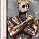 Framed Large 24 x 36 African American Canvas Wall Art Decor Black Man King Men Posters Prints Artwork Pictures Paintings for Living Room Bedroom hallway Office Men's Room Decoration Ready to