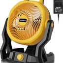 Battery Operated Fan Compatible with Dewalt 20V Max Battery with AC Adapter, Up to 650 CFM & Variable Speed, Low Noise 30dB, Portable Fan for Indoor/Outdoor Jobsite, Camping (Tool Only)