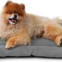 Bedsure Washable Dog Crate Pad for Small Dogs, Anti-Slip Puppy Kennel Dog Bed for Crate - Ultra Soft Fleece Flat Thin Pet Mat (Not Chew Proof), Light Grey 23"x17"