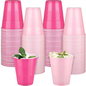 Kochorie 120 Pcs 12 Oz Plastic Pink Solo Cups, Light Pink and Hot Pink Disposable Party Cups, Heavy Duty Drinking Cup Bulk for Wedding Birthday Baby Shower Family Gatherings Festive Celebrations