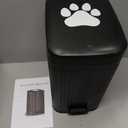 Dog Poop Trash Can Outside, 2.7Gal Dog Waste Trash Can with Lid, Foot Pedal, Dog Waste Container with 20 Bags, Pet Poop Bucket with Soft Close for Backyard Odor Control, Black