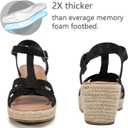 Luoika Women's Wide Width Wedge Sandals, Platform Ankle Strap Open Toe Espadrille Wedge Pump Heel Women's Sandals Concise Casual Summer Shoes. 23001,Black,11XW