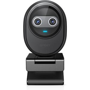 EMEET Piko 4K Webcam for Streaming, Worlds 1st Dual-Camera AI-Powered 4K Camera w/AI Autofocus, 3 Mics Array&3 Sound Modes, USB Webcam with Clip, Great for Streaming, Desk Setup (Black)