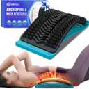 MINOLL Back Stretcher for Lower Back Pain Relief, Multiple Level Adjustable Arch Lumbar Back Cracker Board, Back Cracking Device, Back Massager for Scoliosis, Spine Decompression Support (Dark Blue)
