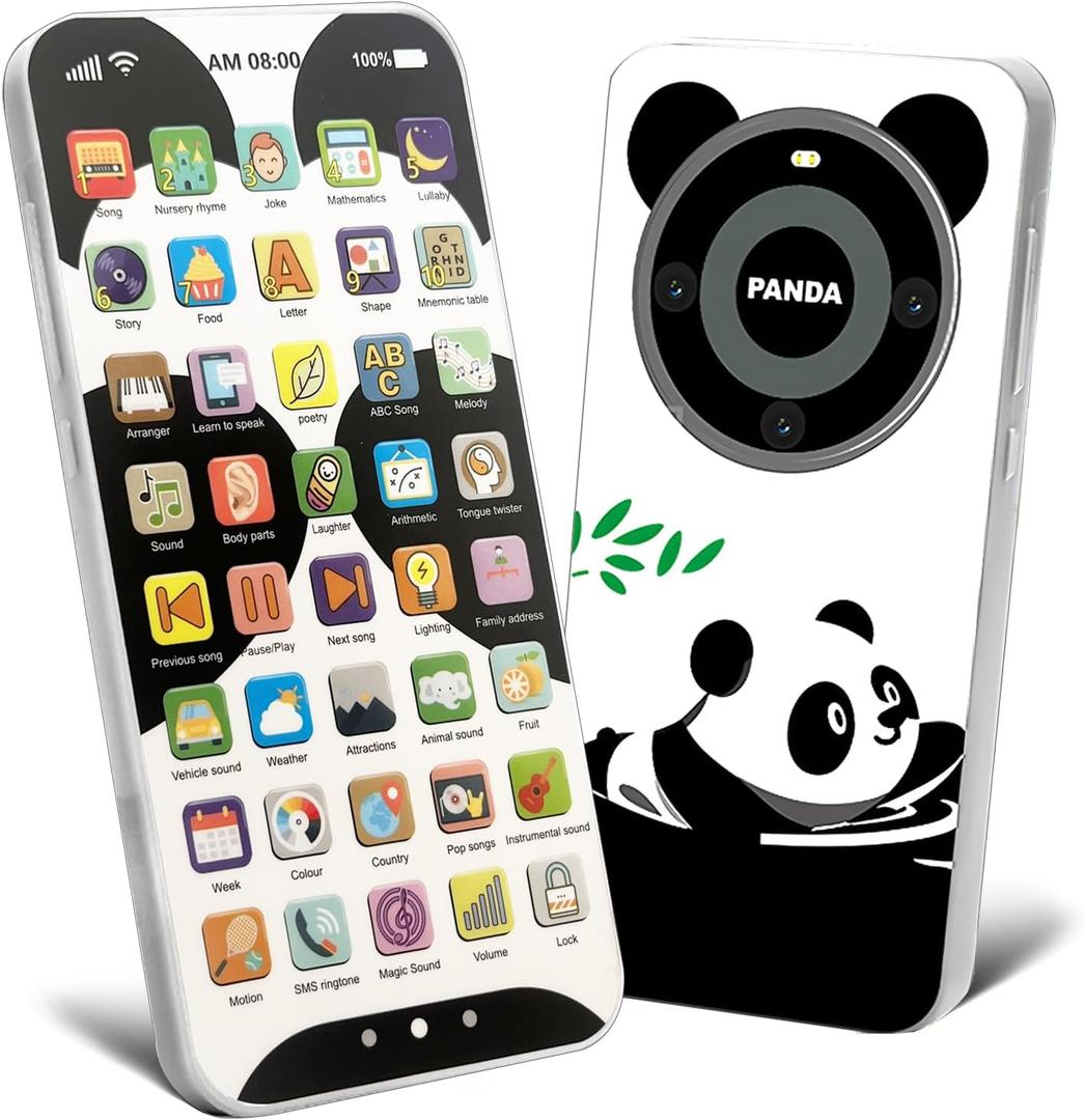 Kids Phone with 10,000+ Educational Content, Rechargeable Toddler Learning Phone with Music & Sounds, Pretend Play Cell Phone for Boys & Girls Ages, Best Gift for Toddler Toys