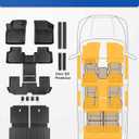 Floor Mats & Cargo Liner for Volkswagen VW Atlas 2018-2026 (6 Seat), TPE 11Pcs Car Mats for 2018-2026 Volkswagen Atlas All Weather Floor Mats Trunk Mat Backrest Mat Door Sill Protector