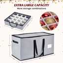 Christmas Ornament Storage Box, Ornament Storage Organizer Fits 128 of 3 inch Ornament Balls, 8 Removable Tray Ornaments Storage Containers with Dividers to Store Xmas Holiday Decor(Grey)