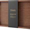 Fibogollo Bamboo Serving Tray with Metal Handles,15x10in Ottoman Decorative Trays Platter for Coffee Table,Living Room,Bar,Party,Medium(Brown)