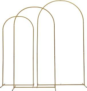 Metal Arch Backdrop Stand Set of 3, Gold Wedding Arch Stand (7.2FT/6.6FT/5.9FT) Arched Backdrop Frame, Balloon Arch Stand for Birthday Party Baby Shower Graduation Ceremony Decoration