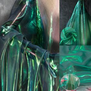 Blackish Green 3.3 Yard Long Iridescent Organza Fabric for Halloween, Wedding, and DIY Projects - 59inch Wide Sheer Silk Organza, Gauze, and Tulle Fabric for Fashion Designers and Gift Decoration