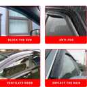 4 PCS Rain Guards Fit for 2021-2024 Ford Bronco Sport, Tape-On Side Window Visor, Outside Mount Window Deflector, Smoke Tinted Vent Visors, 2021 2022 2023 2024