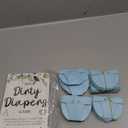 Roowest 51 Pcs Dirty Diaper Baby Shower Games Funny Wooden Sign with 50 Pcs Mini Diapers Cute Felt for Gender Reveal Party Baby Shower(Greenery Blue)