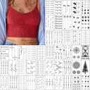 Everjoy Realistic Tiny Temporary Tattoos - 400+ Patterns, 60 Pcs Inspirational Quotes, Words, Lines, Flowers, Leaves, Artworks, Message Tattoos for Women, Men and Adults