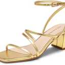 DREAM PAIRS Womens Block Heels 2 inch Strappy Square Toe Dressy Chunky Low Heeled Sandals for Party Wedding Evening size 8