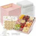 60Pcs Small Charcuterie Boxes with Clear Lids - 5 Inch Disposable Paper Mini Charcuterie Boxes, To Go Bakery Dessert Boxes with Lid for Sandwich, Cookie, Sushi, Cake Slice, and Strawberries (Pink)