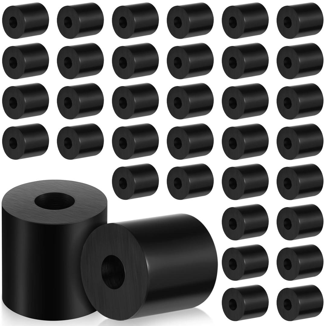 Fabbay Multi Purpose Rubber Spacer Black Rubber Bushings 3/4 Od x 1/4 ID x 3/4 Inch Grommets Washers for Vibration, Bolts, Home, Car Accessories(32 Pcs)