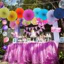 Purple Birthday Decorations,DIY Purple Paper Fans Hanging Decoration ,Party Decorations for Adults 12in,Little Mermaid Party Decor,Baby Shower Decorations 30 Color DIY Set (Light Purple)