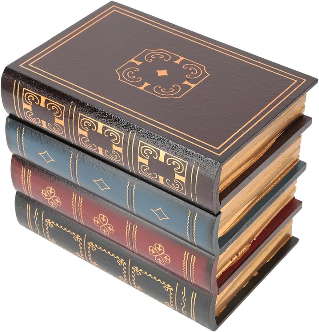 Book Safe, European Style Decorative Fake Book, Hollowed Out Decorative Faux Books, Compartment Box for Storage – Hide Jewelry, Money, Valuables, and More, Home Decor(#2)